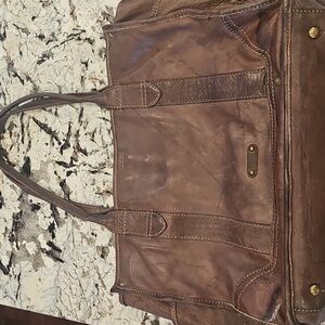 Frye Large Brown Leather Tote Bag
